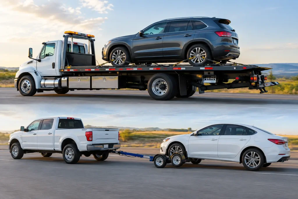 Is Flatbed Towing Versus Dolly Towing Safer?